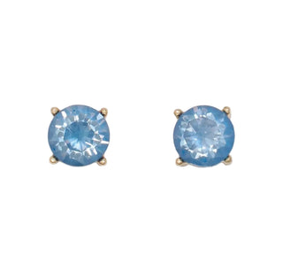 Azure Blue Crystals with Gold Earrings