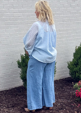 Indigo Air Linen Pants
