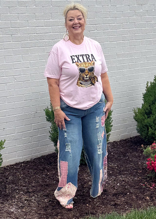 PINK LEOPARD  GRAPHIC TEE