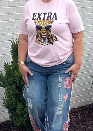 PINK LEOPARD  GRAPHIC TEE