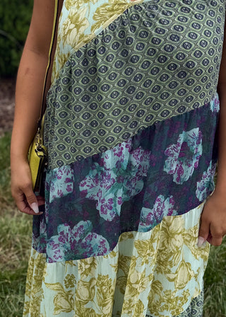 Boho Harmony Mixed Print Maxi Dress