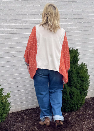 Wild Elegance Sheer Sleeve Kaftan Top