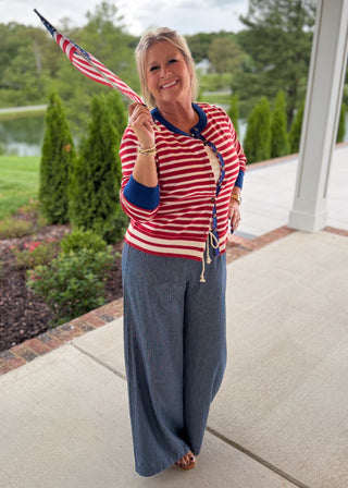 Wanderlust Striped Wide-Leg Pants
