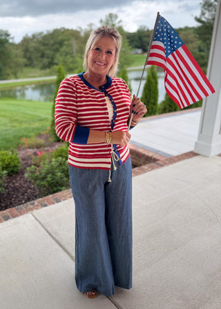 Wanderlust Striped Wide-Leg Pants