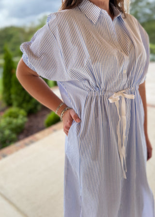 Seaside Stripe Shirt Dress