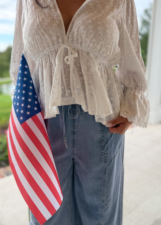 Everyday Romance Tie-Front Blouse