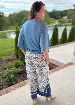 Midnight Bloom Wide Leg Pants