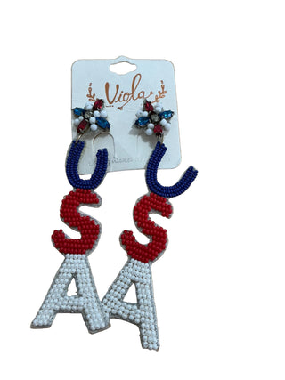 Red, White, and Blue USA earrings